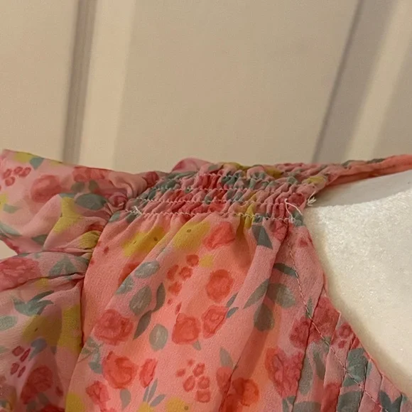 Pink Floral Ruffle Dress - Picture 5 of 9